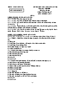 Đề thi học sinh giỏi cấp thị xã môn Sinh 9