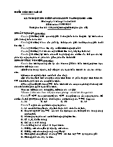 Đề thi học sinh giỏi - Đề thi môn: Sinh Học