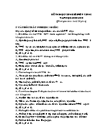 Đề thi học sinh giỏi - Môn Sinh 8 - Đề 15