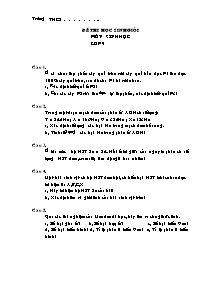 Đề thi học sinh giỏi - Môn Sinh học lớp 9 - Đề 01