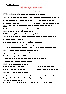 Đề thi học sinh giỏi Sinh 8 - Trường THCS  Sơn Đông