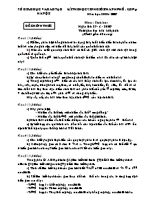 Đề thi học sinh giỏi thành phố - Lớp 9 - Môn: Sinh Học - Đề 1