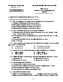 Đề thi tuyển sinh lớp 10 THPT chuyên - Môn: Sinh vật