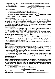Đề thi tuyển sinh lớp 10 THPT - Môn: Sinh Học