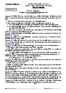 Đề thi tuyển sinh vào lớp 10 trường THPT chuyên Phan Bội Châu - Môn Sinh