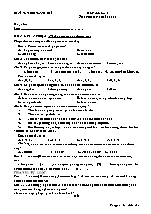 Kiểm tra 1 tiết - Môn Sinh Hoc 8 - Trường THCS Nguyễn Trãi