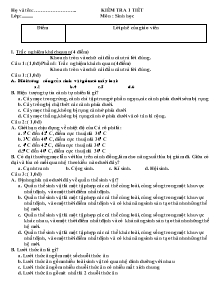 Kiểm tra 1 tiết - Môn: Sinh Học 9 - Đề 2
