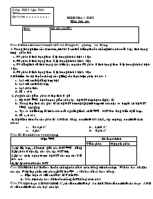 Kiểm tra: 1 tiết - Môn: Sinh Học - Trường THCS Ngọc  Thiện