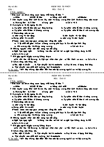 Kiểm tra 15 phút - Môn: Sinh lớp 8 - Đề 1