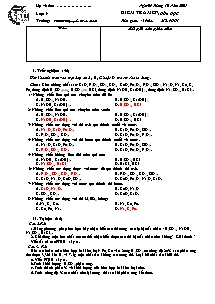 Kiểm tra môn: Hóa Học 9 - Mã: 9HH1