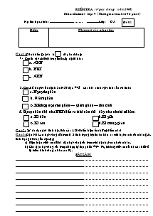 Kiểm tra - Môn: Sinh học lớp 9