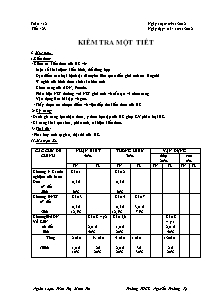 Sinh 9 - Tiết 23: Kiểm tra một tiết