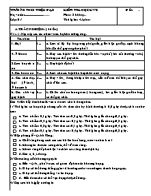 Sinh học 8 - Kim tra hoc kì I