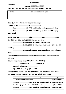 Sinh học 8 - Tiết 20: Kiểm tra 1 tiết