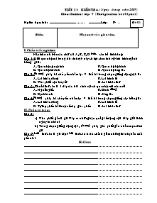 Sinh học 9 - Tiết 53: Kiểm tra