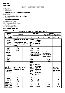 Sinh học lớp 8 - Tiết 57: Kiểm tra một tiết