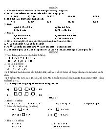 15 Đề kiểm tra môn Toán Lớp 2