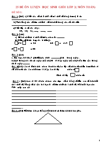 25 Đề ôn luyện thi học sinh giỏi Toán Lớp 2
