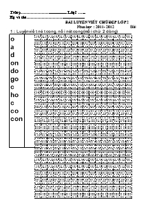 Bài luyện viết chữ đẹp Lớp 2 - Năm học 2011-2012