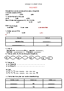 Bài tập về Số học và nhận biết Lớp 2 (Phần nhận biết)