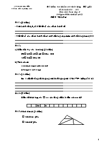 Bộ đề khảo sát chất lượng học sinh giỏi Toán Lớp 2 - Năm học 2010-2011 - Trường Tiểu học Gia Sinh