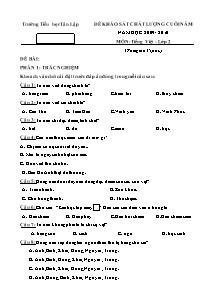 Đề khảo sát chất lượng cuối năm Tiếng việt Lớp 2 - Năm học 2009-2010 - Trường Tiểu học Tân Lập