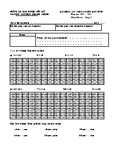 Đề khảo sát chất lượng đầu năm môn Toán Lớp 2 - Năm học 2012-2013 - Trường Tiểu học Khánh Thịnh