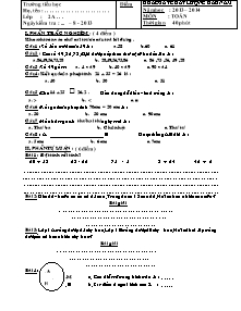 Đề khảo sát chất lượng đầu năm môn Toán Lớp 2 - Năm học 2013-2014