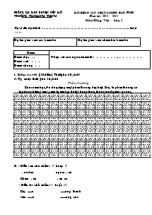 Đề khảo sát chất lượng đầu năm Tiếng việt Lớp 2 - Năm học 2012-2013 - Trường Tiểu học Khánh Thịnh