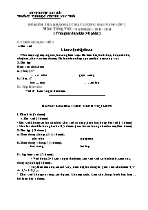 Đề khảo sát chất lượng đầu năm Tiếng việt Lớp 2 - Năm học 2013-2014 - Trường Tiểu học Nguyễn Văn Trỗi