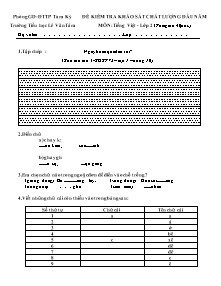 Đề khảo sát chất lượng đầu năm Tiếng việt Lớp 2 - Trường Tiểu học Lê Văn Tám