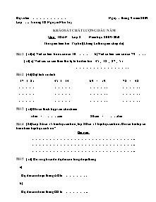 Đề khảo sát chất lượng đầu năm Toán Lớp 2 - Năm học 2009-2010 - Trường Tiểu học Nguyễn Nho Quý
