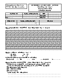 Đề khảo sát chất lượng đầu năm Toán, Tiếng việt Lớp 2 - Năm học 2013-2014 - Trường Tiểu học Xuân Tân