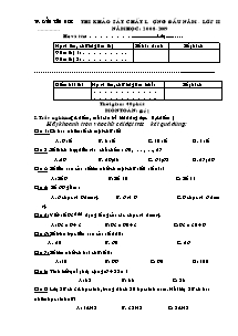 Đề khảo sát chất lượng đầu năm Toán, Tiếng việt Lớp 2 - Năm học 2008-2009