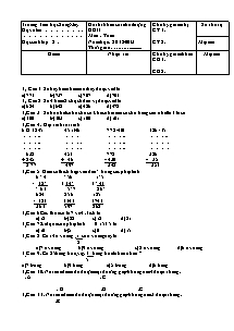 Đề khảo sát chất lượng học kì II Toán, Tiếng việt Lớp 2 - Năm học 2012-2013 - Trường Tiểu học Sông Mây