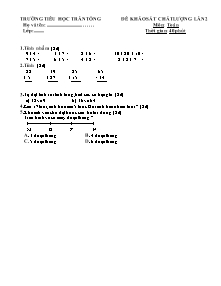 Đề khảo sát chất lượng lần 2 Toán, Tiếng việt Lớp 2 - Trường Tiểu học Trần Tống