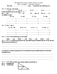 Đề khảo sát chất lượng tháng 12 Toán Lớp 2 - Năm học 2013-2014 - Trường Tiểu học Việt Hùng số 2