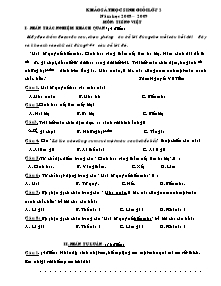Đề khảo sát học sinh giỏi Tiếng việt Khối 2 - Năm học 2008-2009