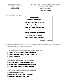 Đề khảo sát học sinh giỏi Tiếng việt Lớp 2 - Năm học 2008-2009 - Trường Tiểu học A Xuân Hồng