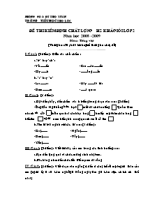Đề kiểm định chất lượng học sinh khá giỏi Tiếng việt Lớp 2 - Năm học 2008-2009 - Trường Tiểu học Thọ Lộc