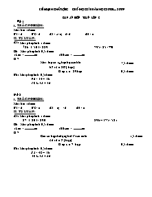 Đề kiểm tra chất lượng cuối học kì II Toán Lớp 2 - Năm học 2008-2009
