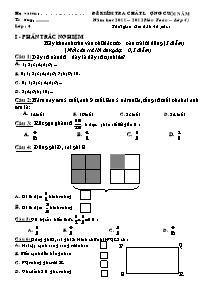 Đề kiểm tra chất lượng cuối năm Toán Lớp 4 - Năm học 2011-2012