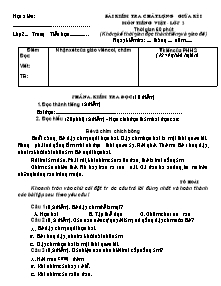 Đề kiểm tra chất lượng giữa học kì I Tiếng việt Khối 2 - Năm học 2009-2010