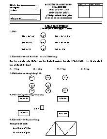 Đề kiểm tra chất lượng học kì I Toán, Tiếng việt Lớp 2 - Năm học 2009-2010