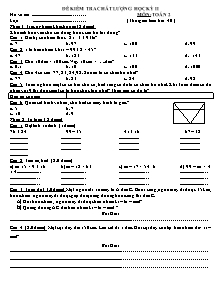 Đề kiểm tra chất lượng học kì II môn Toán Khối 2