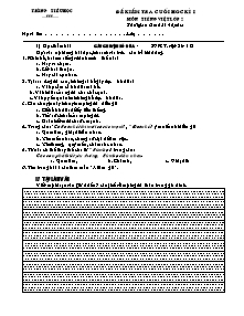 Đề kiểm tra cuối học kì I Tiếng việt, Toán Lớp 2 - Trường Tiểu học Thị Trấn Quỳnh Côi