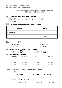Đề kiểm tra cuối học kì I Toán Lớp 2 (Có đáp án) - Năm học 2013-2014 - Trường Tiểu học Cắm Muộn 2