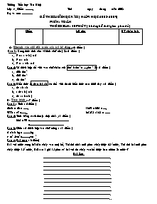 Đề kiểm tra cuối học kì I Toán Lớp 4 - Năm học 2008-2009 - Trường Tiểu học Tân Hiệp