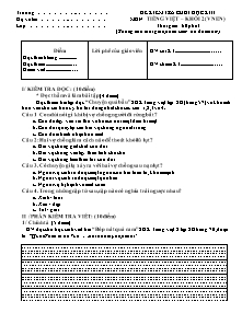 Đề kiểm tra cuối học kì II Tiếng việt Khối 2 (Có đáp án)