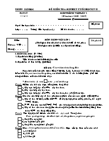 Đề kiểm tra cuối học kì II Tiếng việt Lớp 2 - Năm học 2008-2009 - Trường Tiểu học Đạo Lý